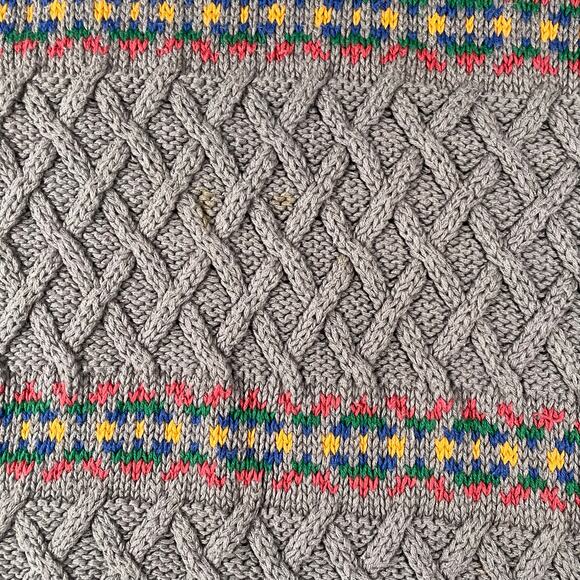 Vintage Eddie Bauer Grey Multicolor Cozy Knitted Sweater - Picture 7 of 7